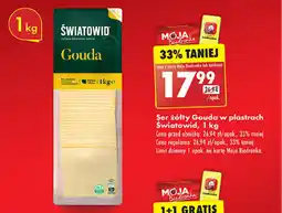 Biedronka Ser żółty Gouda w plastrach Światowid, 1 kg oferta