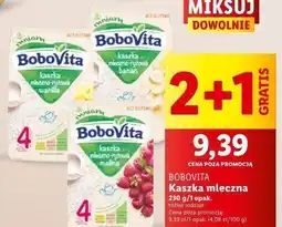 Lidl Kaszka mleczno- ryżowa z bananami Bobovita oferta