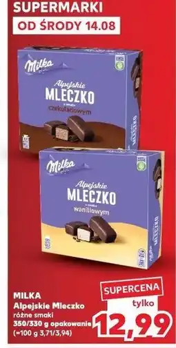 Kaufland Czekoladki waniliowe Milka alpejskie mleczko oferta