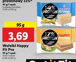 Lidl Wafelki proteinowe waniliowe Happy fit pro oferta