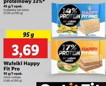 Lidl Wafelki proteinowe waniliowe Happy fit pro oferta