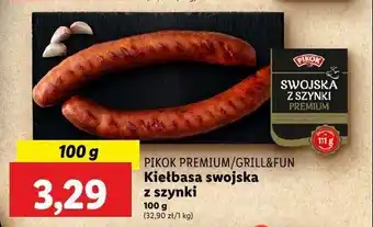 Lidl Kiełbasa swojska z szynki Pikok oferta