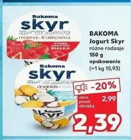 Kaufland Jogurt malina- truskawka Bakoma skyr oferta