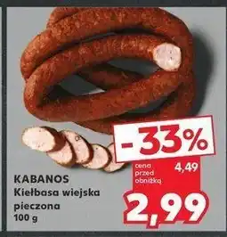 Kaufland Kiełbasa wiejska pieczona Kabanos oferta
