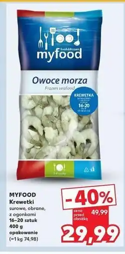 Kaufland Krewetki surowe obrane 16/20 Myfood oferta
