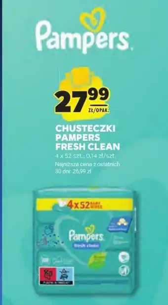 Stokrotka CHUSTECZKI PAMPERS FRESH CLEAN, 4 x 52 szt. oferta