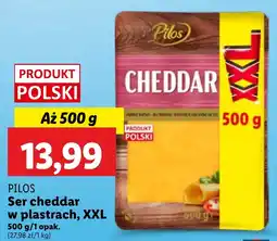 Lidl PILOS Ser cheddar w plastrach, XXL, 500 g oferta