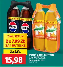 Lidl Pepsi Zero, Mirinda lub 7UP, XXL, 2 x 2,5 l oferta