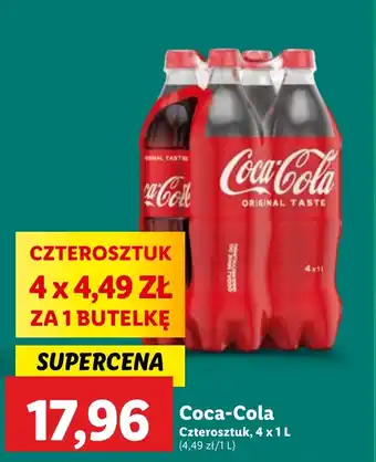 Lidl Coca-Cola, 4 x 1 L oferta