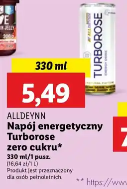 ALLDEYNN Napój energetyczny Turborose zero cukru, 330 ml