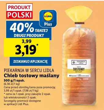 Lidl PIEKARNIA W SERCU LIDLA Chleb tostowy maślany, 500 g oferta