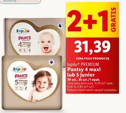 Lidl Lupilu PREMIUM Pantsy 4 maxi lub 5 junior, 35-39 szt. oferta