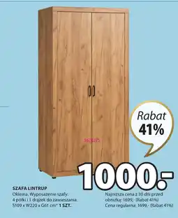 JYSK SZAFA LINTRUP 109x220x61 cm oferta
