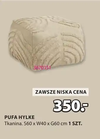 JYSK PUFA HYLKE S60 x W40 x G60 cm oferta