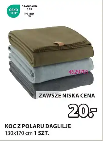 JYSK KOC Z POLARU DAGLILJE 130x170 cm oferta