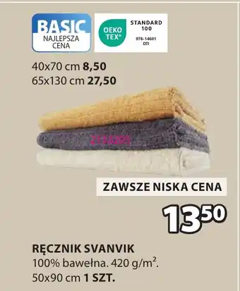 JYSK RĘCZNIK SVANVIK 50x90 cm oferta