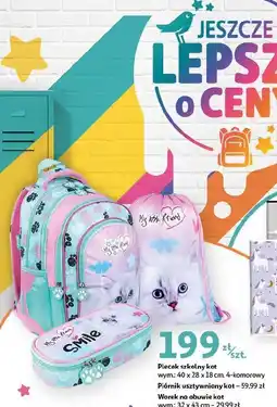 Auchan Plecak 4 komorowy kot oferta