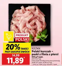 Lidl Paski z fileta piersi kurczaka Rzeźnik Codzienna Dostawa oferta