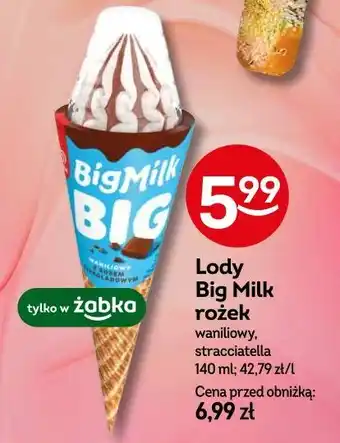 Żabka Lody Big Milk rożek oferta