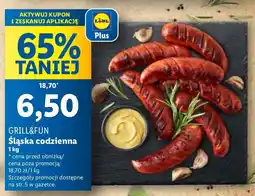 Lidl Kiełbasa śląska codzienna Grill and fun oferta