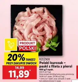 Lidl Paski z fileta z piersi kurczaka Rzeźnik codzienna dostawa oferta
