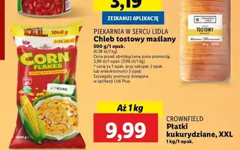 Lidl Płatki kukurydziane Crownfield oferta