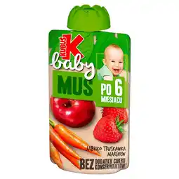 Kaufland Kubuś Baby Mus po 6 miesiącu jabłko truskawka marchew 100 g oferta