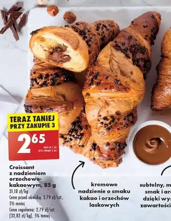 Biedronka Croissant z nadzieniem orzechowo-kakaowym, 85 g oferta