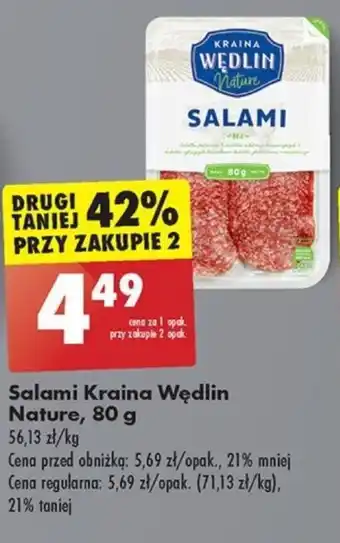 Biedronka Salami Kraina Wędlin Nature, 80 g oferta
