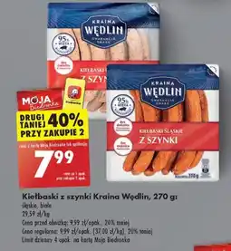 Biedronka Kiełbaski z szynki Kraina Wędlin, 270 g oferta
