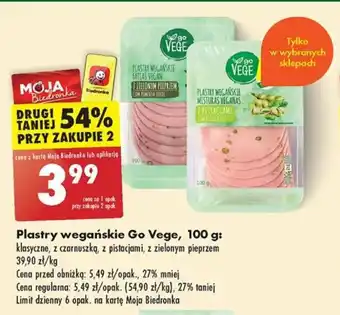 Biedronka Plastry wegańskie Go Vege, 100 g oferta