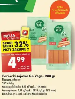 Biedronka Parówki sojowe Go Vege, 200 g oferta