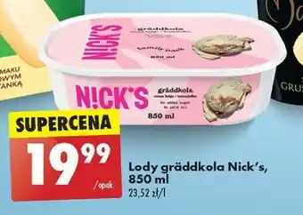 Biedronka Lody gräddkola Nick's, 850 ml oferta
