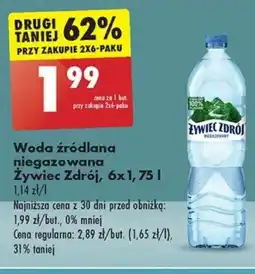 Biedronka Woda źródlana niegazowana Żywiec Zdrój, 1,75 l oferta