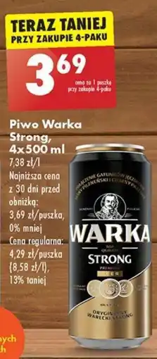Biedronka Piwo Warka Strong, 4 x 500 ml oferta