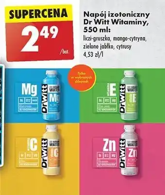 Biedronka Napój liczi i gruszka Dr Witt Vitamin Water oferta