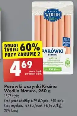 Biedronka Parówki z szynki Kraina Wędlin Nature oferta