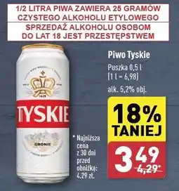 ALDI Piwo Tyskie Gronie oferta