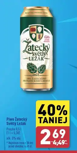 ALDI Piwo Zatecky Svetly Lezak oferta