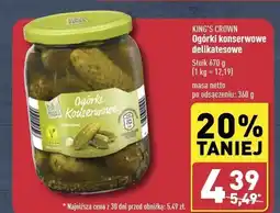 ALDI Ogórki konserwowe delikatesowe King's Crown (Aldi) oferta
