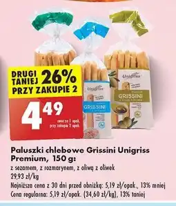 Biedronka Paluszki chlebowe z sezamem Unigriss oferta