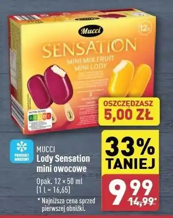 ALDI Lody mix owocowe Mucci Sensation oferta