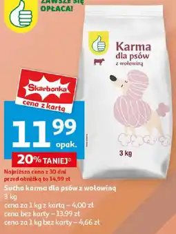 Auchan Sucha karma dla psów z wołowiną 3 kg oferta