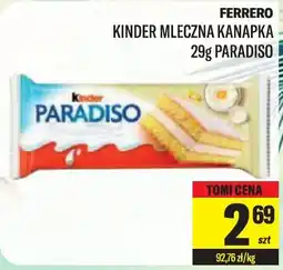 TomiMarkt FERRERO KINDER MLECZNA KANAPKA, 29 g oferta