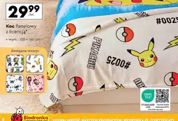 Biedronka Koc pokemon 130 x 160 cm oferta