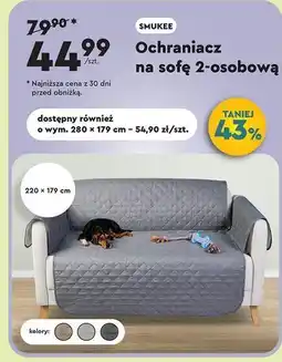 Biedronka Ochraniacz na sofę 210 x 179 cm szary Smukee oferta