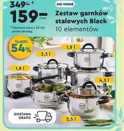 Biedronka Komplet garnków black Mg Home oferta