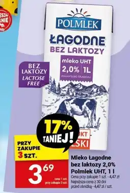 Twój Market Mleko Łagodne bez laktozy 2,0% Polmlek UHT 1 I oferta