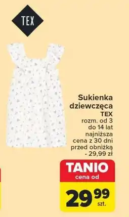 Carrefour Sukienka dziewczęca TEX oferta