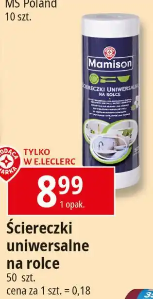E.Leclerc Ściereczki uniwersalne na rolce Wiodąca Marka Mamison oferta